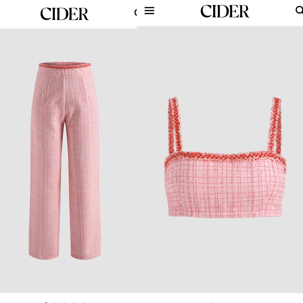 NWT Pink Tweed Matching Set from Cider!